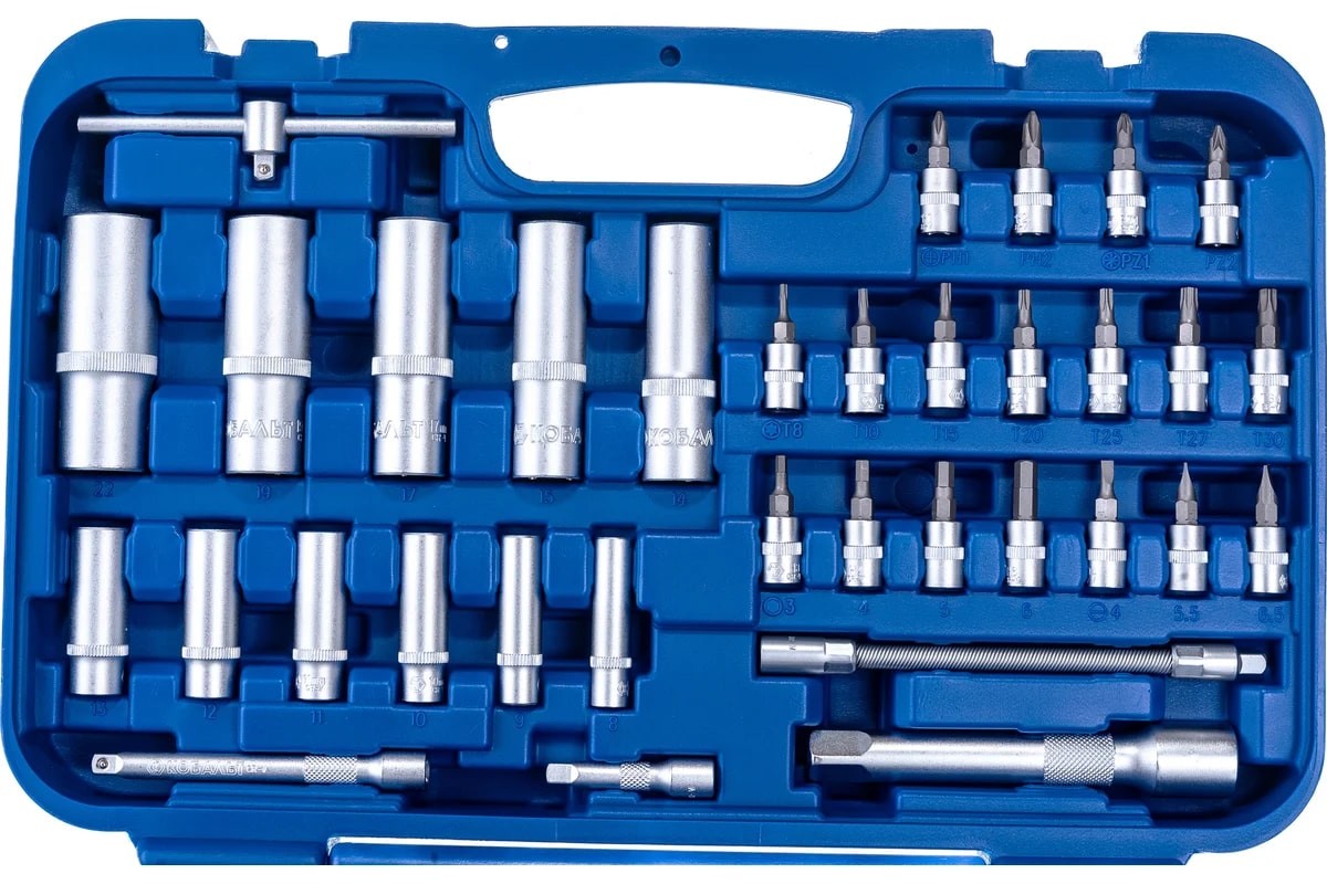 Набор инструмента универсальный КОБАЛЬТ 1/4" и 1/2" (100 предметов) кейс