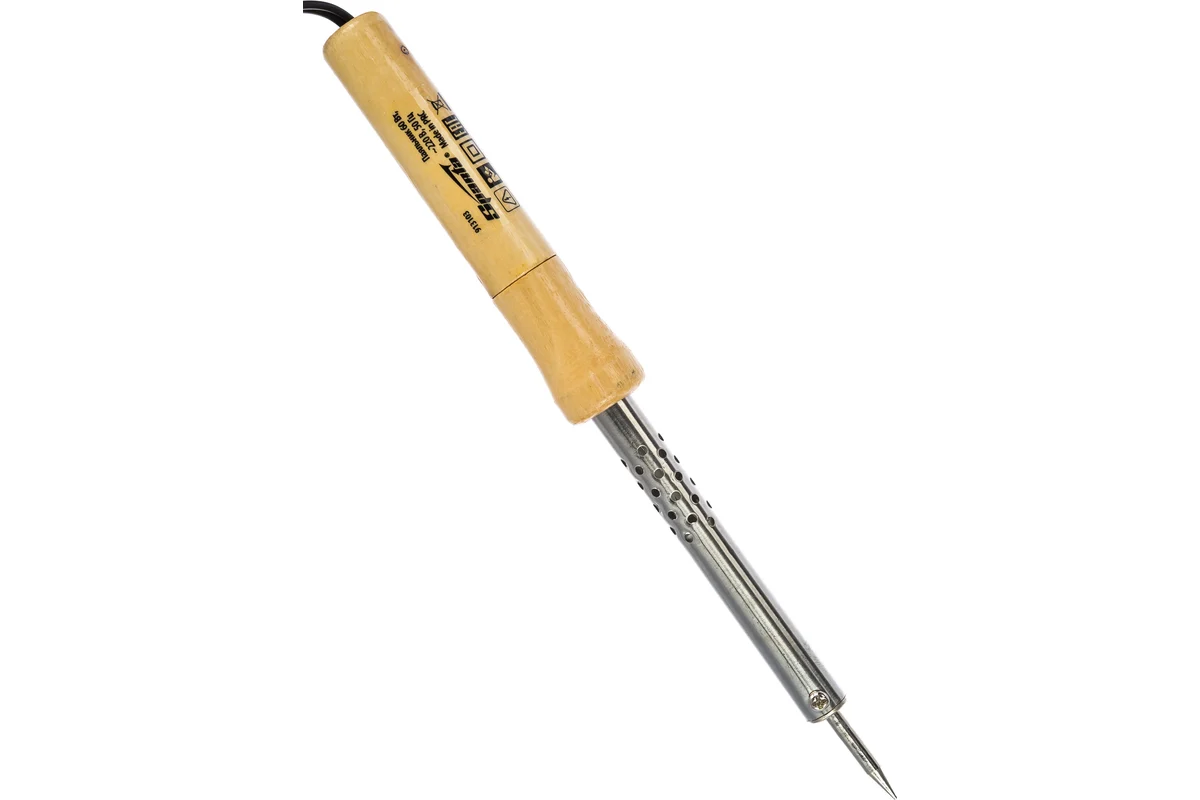 Паяльник с ручкой из дерева, 60 Вт// Sparta