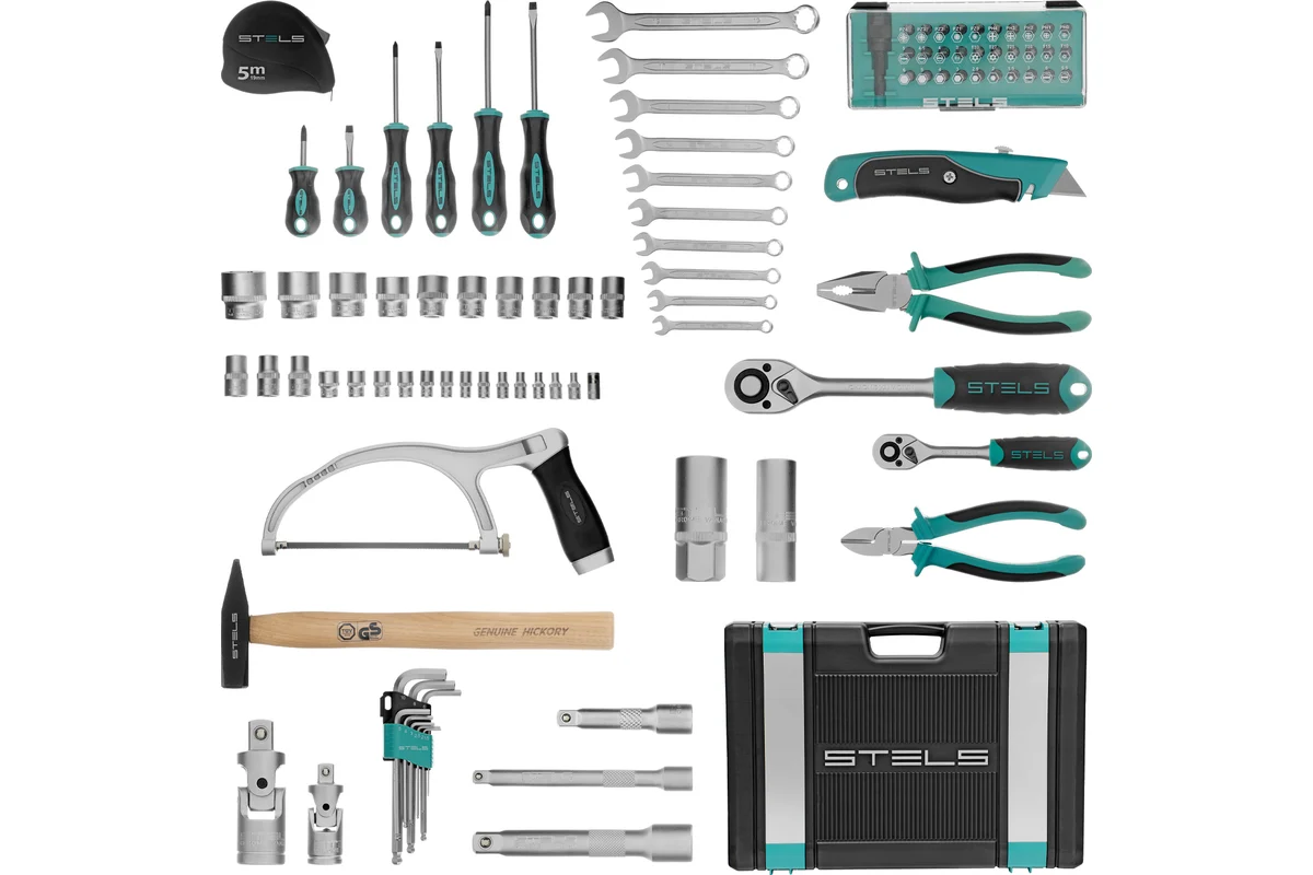 Набор инструмента 1/2", 1/4",  98 пр., пластиковый кейс// STELS