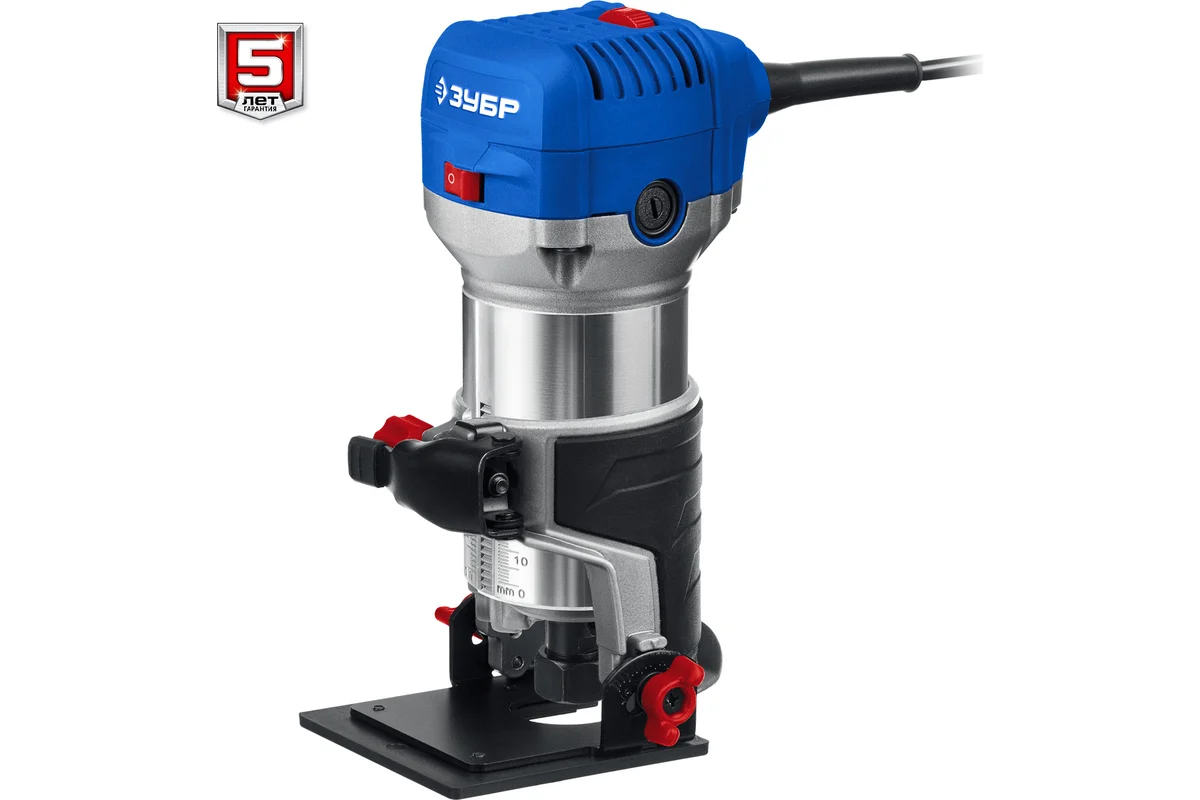 ЗУБР Фрезер кромочный ФПК-750Н,750Вт, 13000-33000 об\мин, цанга-6/8мм, 3 основания, сумка, 1,8кг