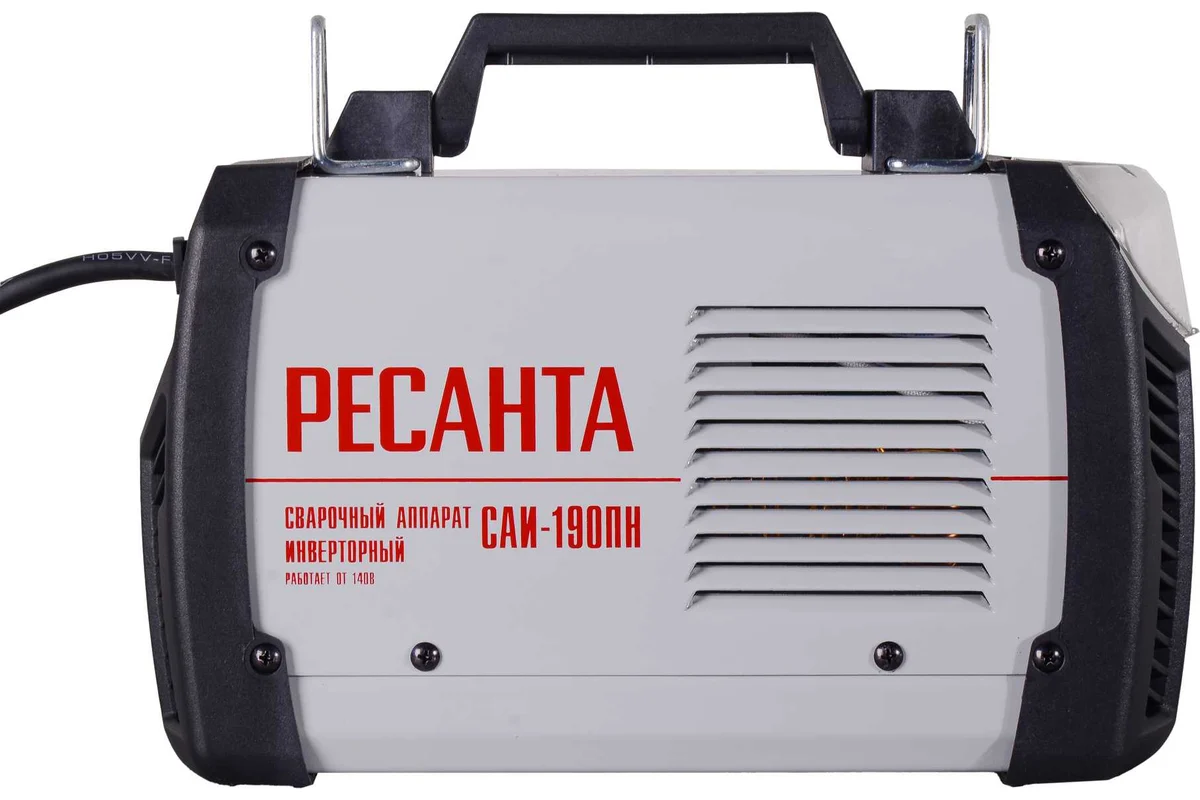 РЕСАНТА, САИ-190ПН. Инверторный сварочный аппарат пониж. напр., 140-260В, 25А, 10-190А, 5мм, 3,3кг