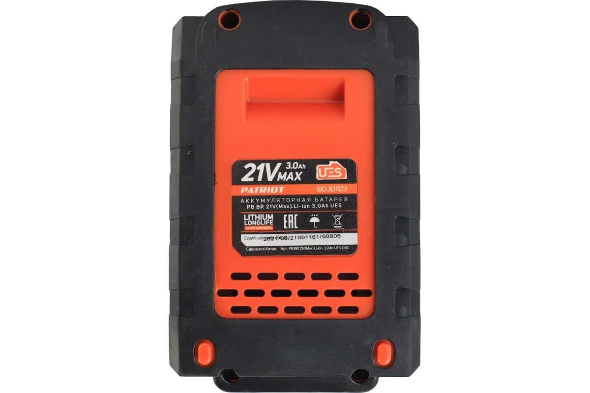 Батарея аккумуляторная PATRIOT PB BR 21V(Max) Li-ion 3,0Ah UES тонкая зарядка (5,5 мм)