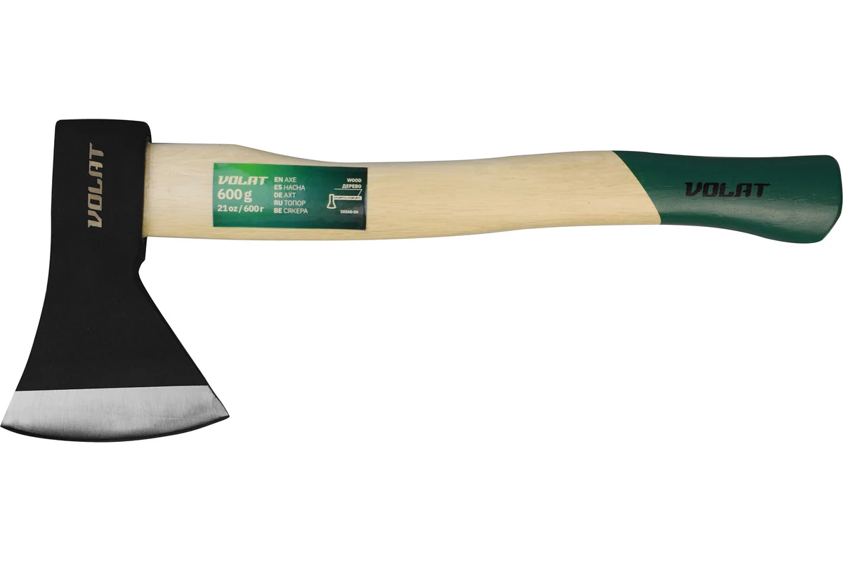 Топор 0,6кг с дер. рукояткой ВОЛАТ