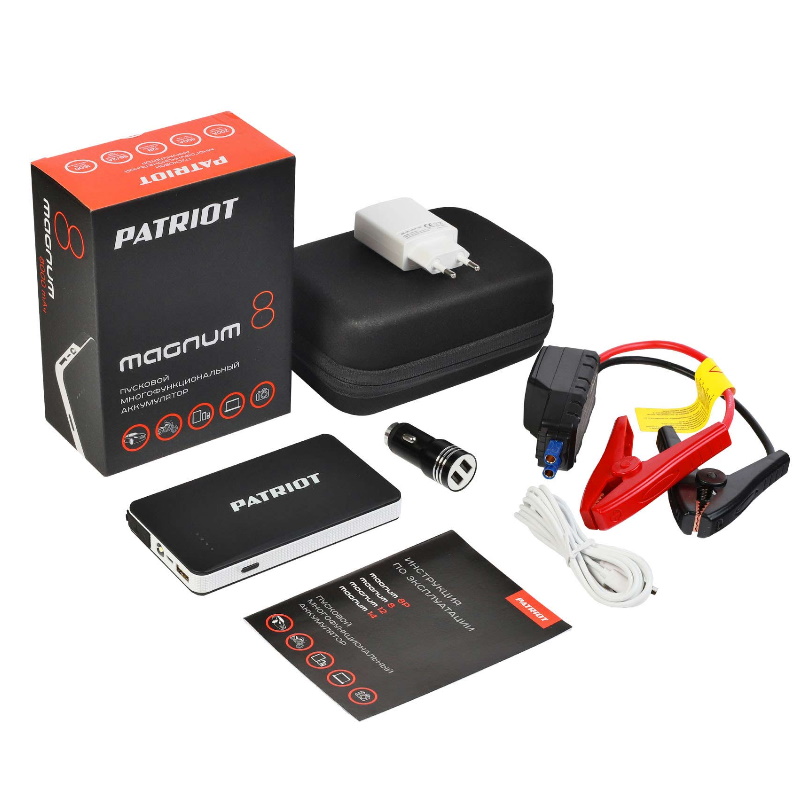 Аккумулятор пусковой многофункц. PATRIOT MAGNUM 8, 12/220В, max ток запуска 400А