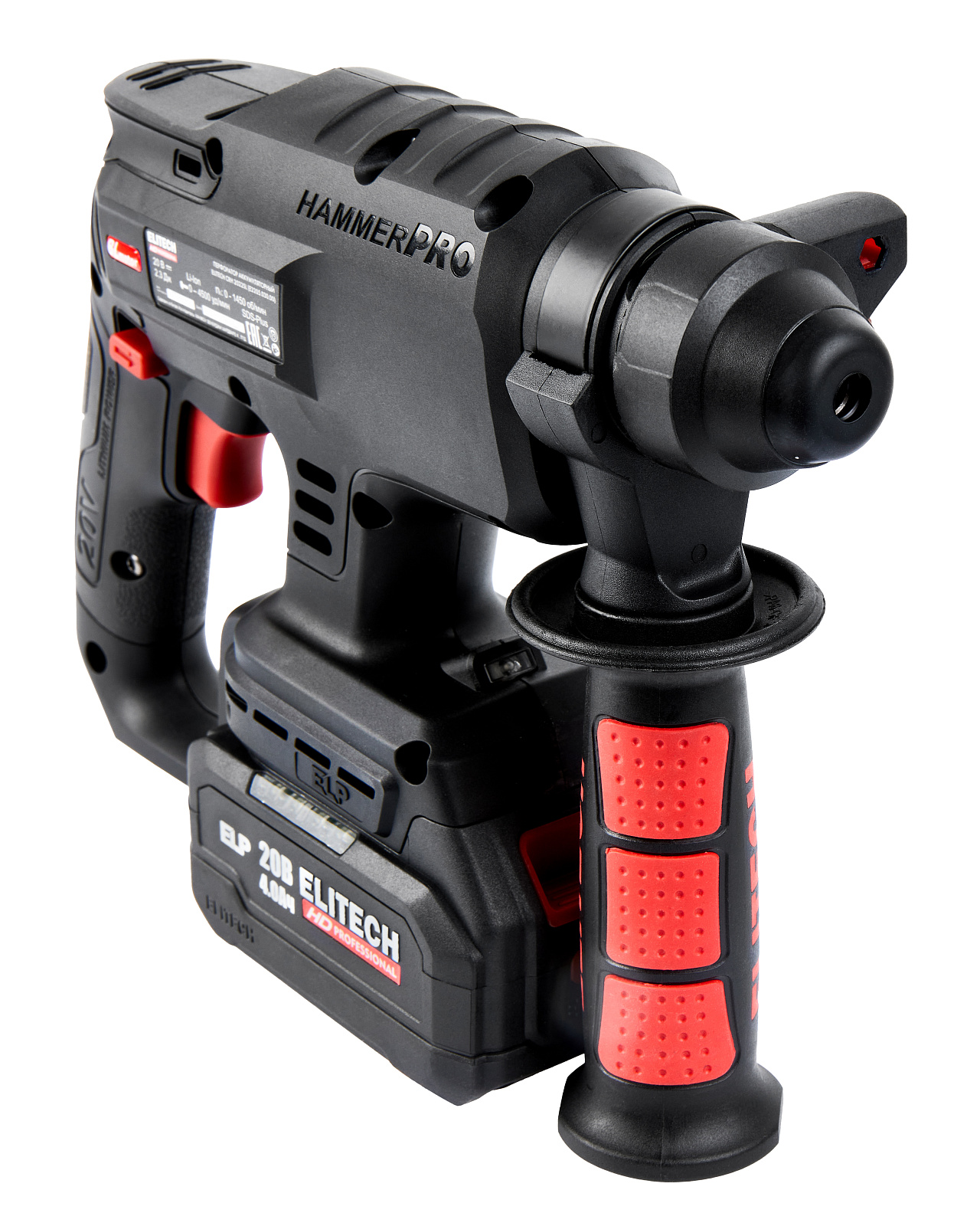 ELITECH CRH 2022SL (E2205.030.01) Перфоратор ак.б\щет,SDS+,20В,1х4.0Ач,ELP,3реж,2.2Дж,22мм,0-4500у\м