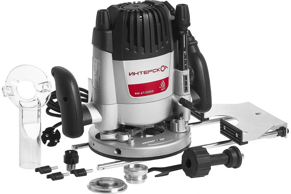 ФМ-67/2200Э ИНТЕРСКОЛ фрезер универсальный 2200Вт,12000-21000 об/мин,мак.диам.фрезы 60