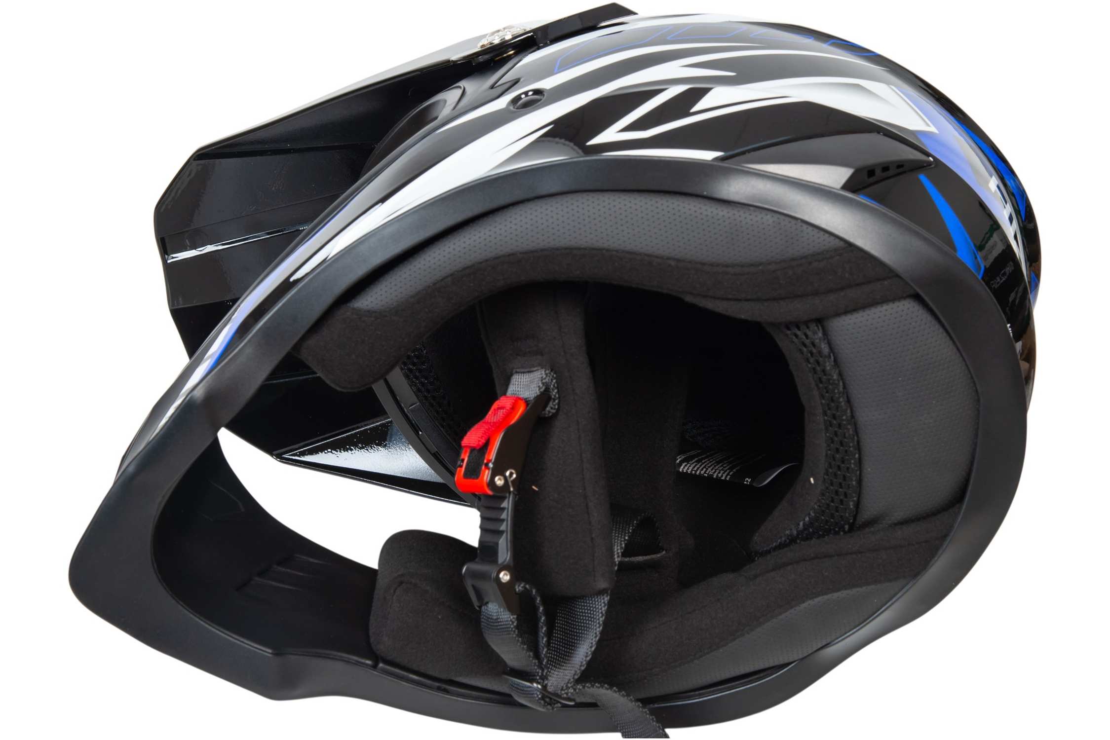 Шлем мото кроссовый HIZER B6197 #4 (XL) black/blue/white