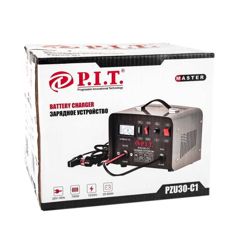 Зарядное устройство P.I.T. PZU30-C1МАСТЕР (700Вт, 12/24В,ток 15/20А, макс. 27А, емк.акб 20-85Ач