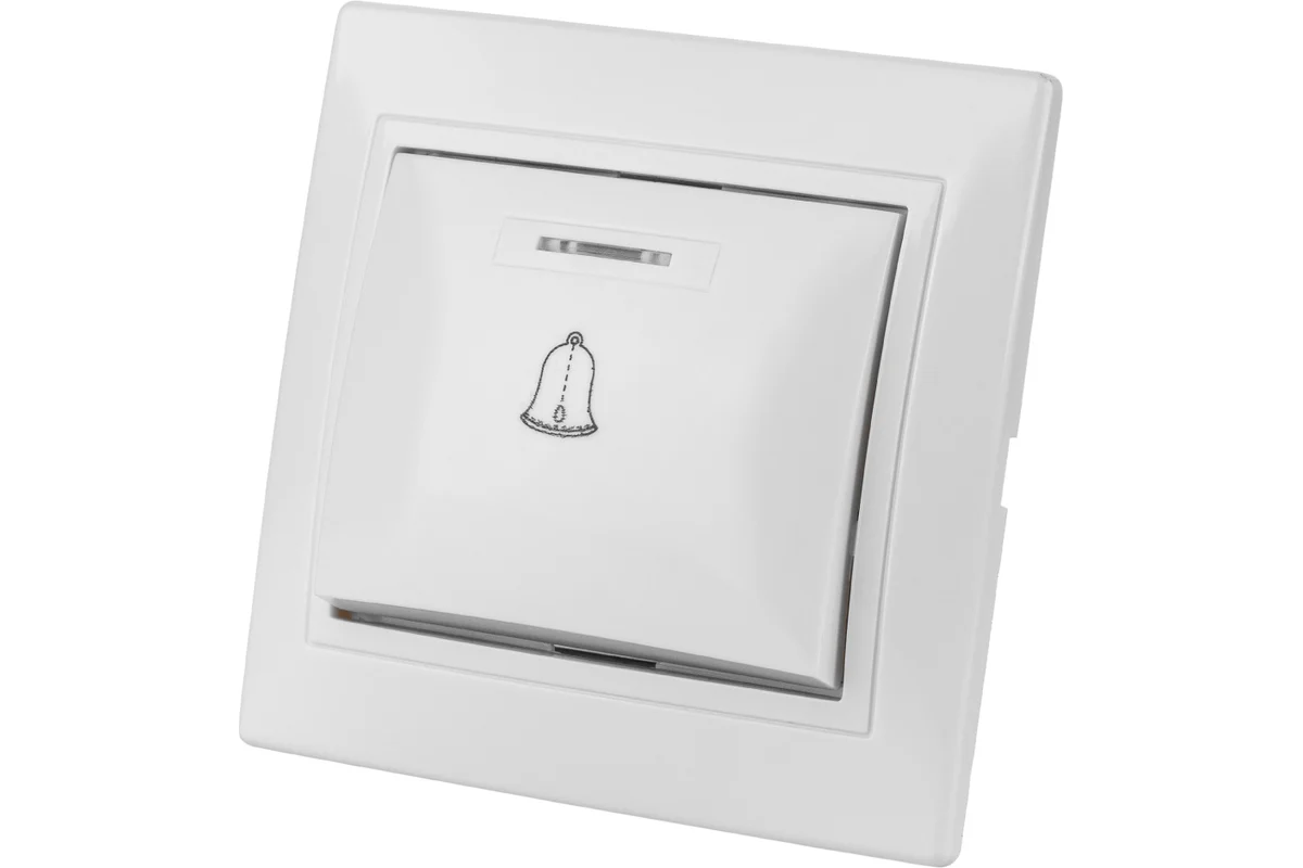 Кнопка звонковая с подсветкой 6А белая "Таймыр" TDM*