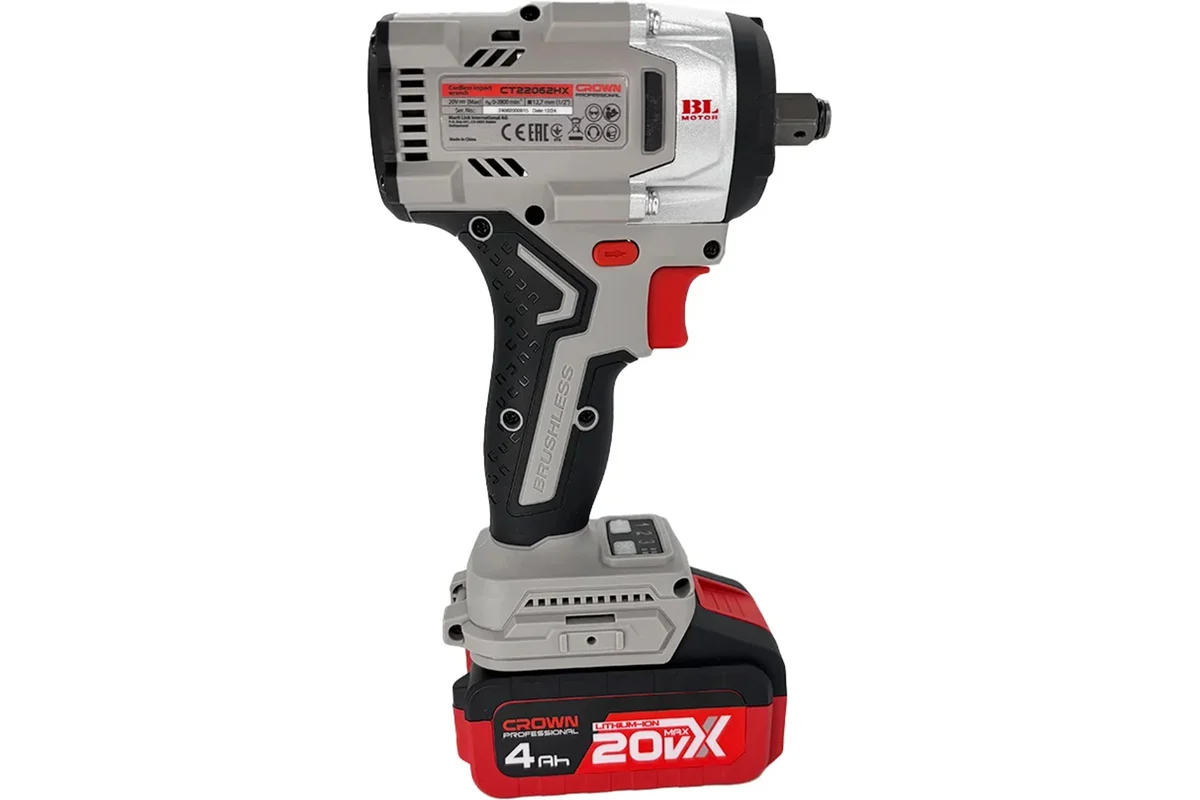 Гайковерт ударный аккумуляторный BL Crown CT22062HX-4 BMC