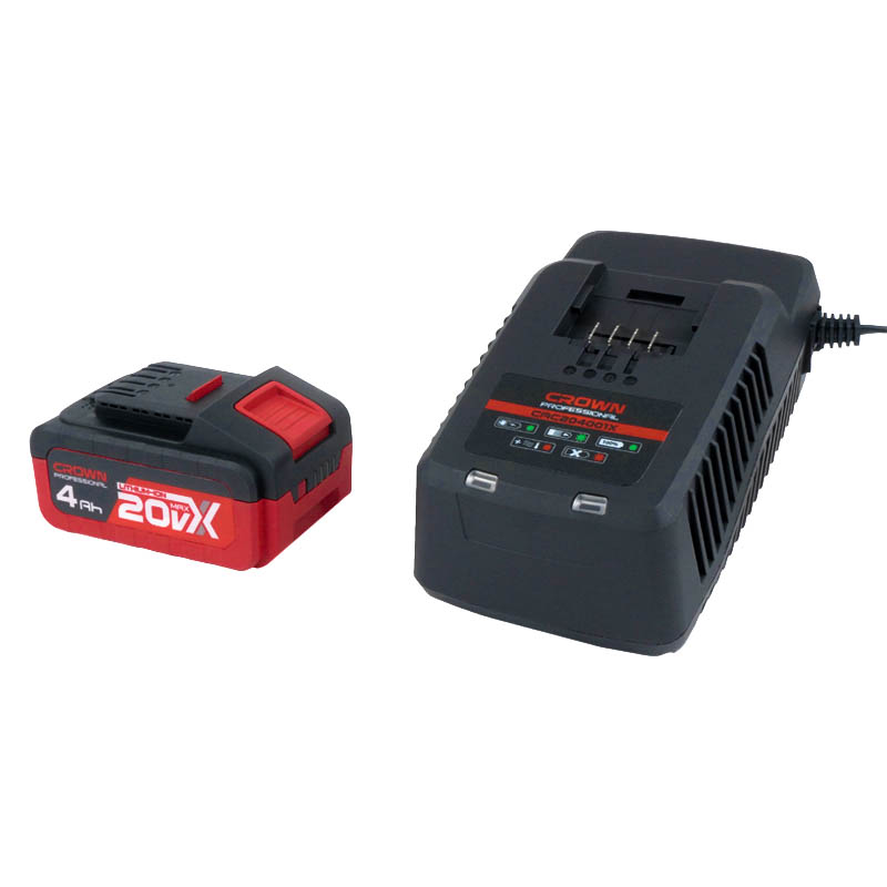 Аккум. ударн. шуруп. CROWN CT21075HMX-4 BMC, 20В,2х4,0Ач,0-400/0-1500об/мин,БЗП 13мм,45/55Нм,1,88кг