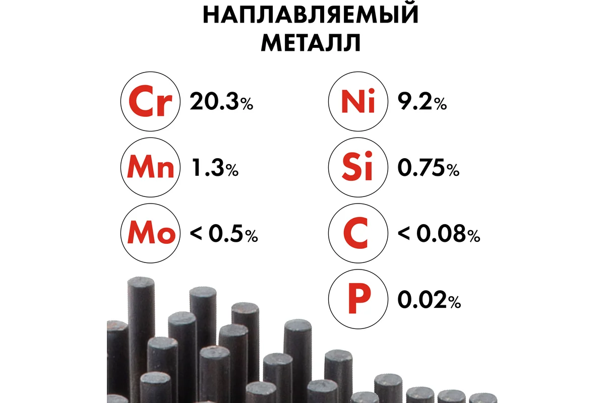 Электроды сварочные QUATTRO ELEMENTI нержавеющие, 2,5 мм, масса 0,9 кг 		
