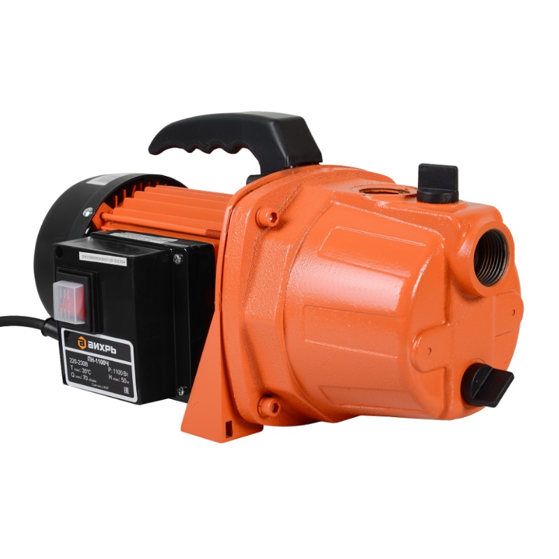 ВИХРЬ Насос поверхностный ПН-1100Ч, 1100Вт, гл. всас. 9м, H 50м, 70 л/мин