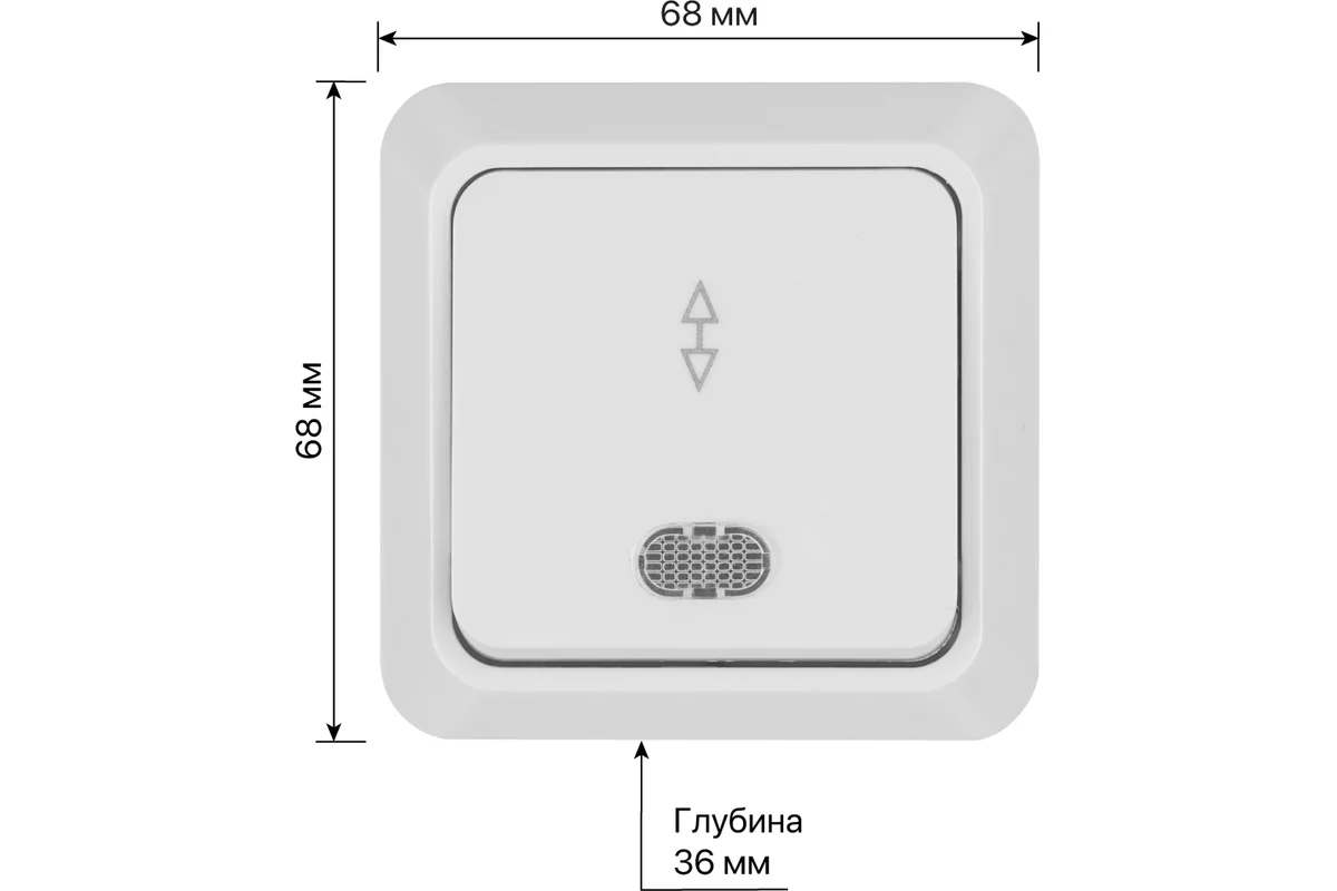 Переключатель на 2 направления 1-кл. открытой установки с подсветкой IP20 10А, белый "Ладога" TDM*