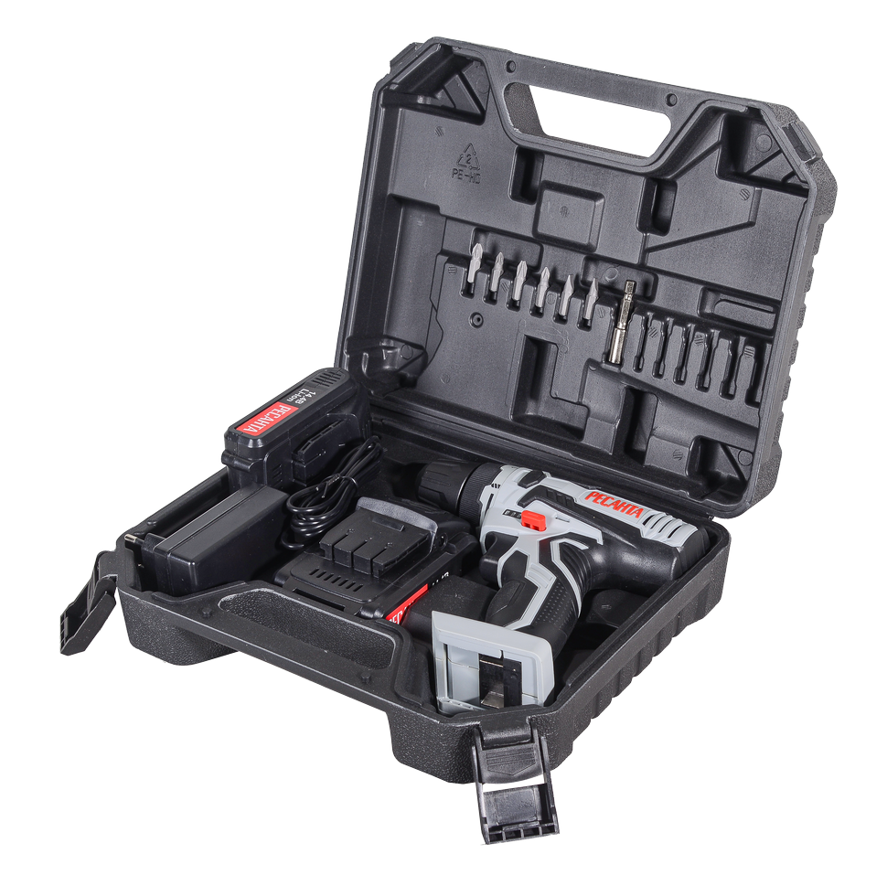 Дрель-шуруповерт аккумуляторная ДА-14-2ЛК Ресанта, 14.4В 2х2,0 Ач Li-ion, 50Нм, БЗП