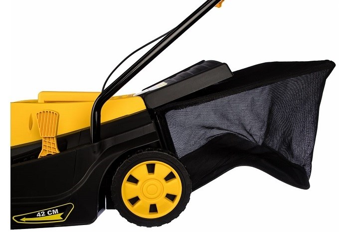 Эл.газонокосилка HUTER ELM-1800T, 1,8 кВт, ширина кошения 42 см, высота кош. 28-55 мм, травосб.45л.