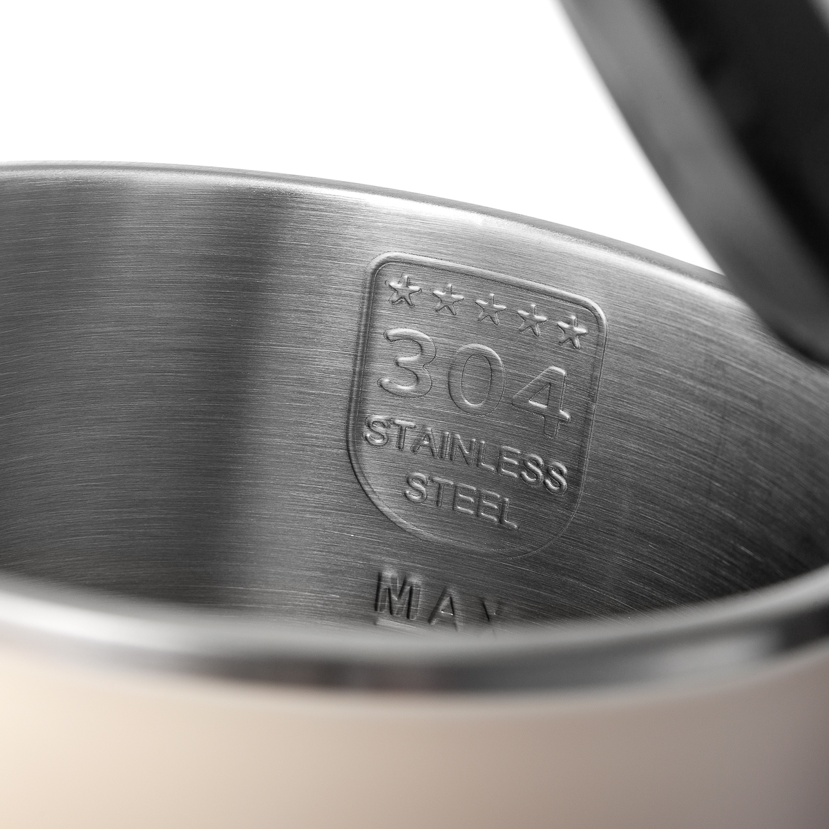 1043BR-WH Чайник электрический  BRAYER, 2200 Вт, 1,5 л, нерж +покрытие Cool Touch, беж.