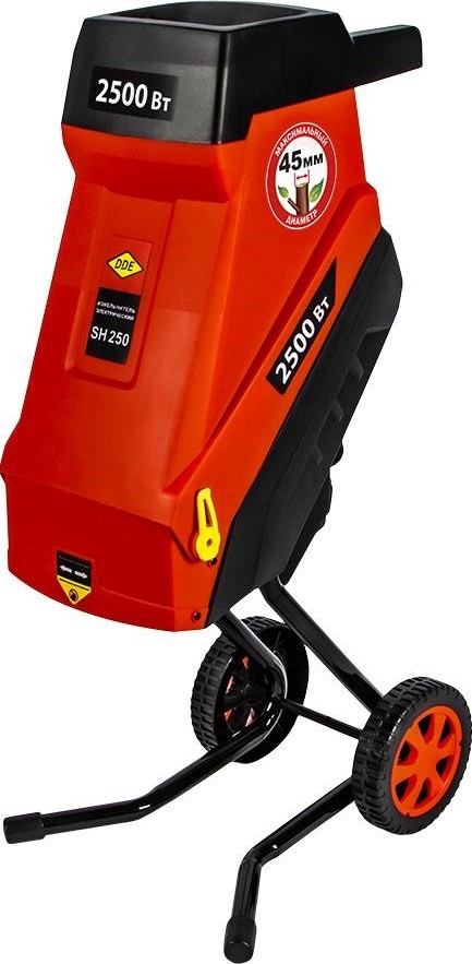 Измельчитель садовый DDE SH 250 (2,5 кВт, ножи, толщина до 45 мм, сумка для сбора 45 л) 