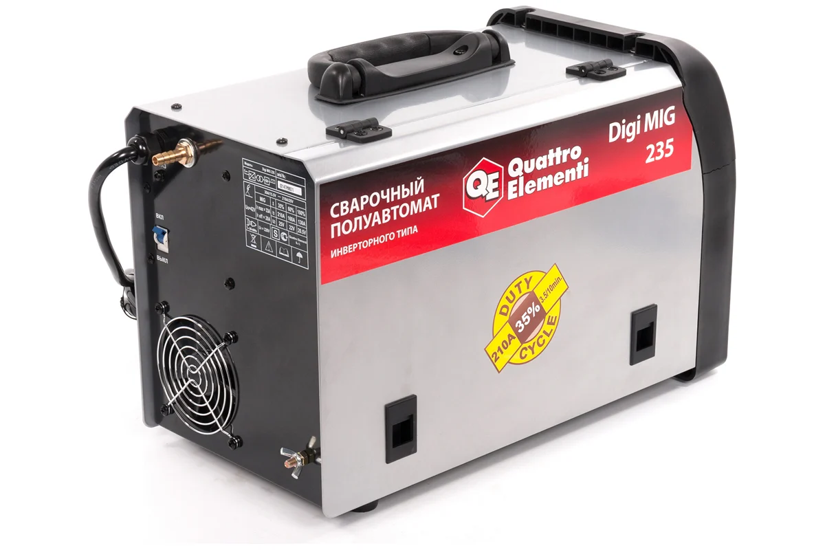 Аппарат полуавтомат. сварки, инвертор QUATTRO ELEMENTI Digi MIG 235 (210 А, ПВ 30%,проволока 0,6 - 1