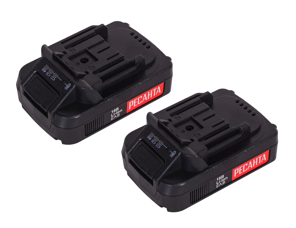 Дрель-шуруповерт аккумуляторная ДА-18-2ЛК Ресанта, 18В 2х2,0 Ач Li-ion, 50Нм, БЗП