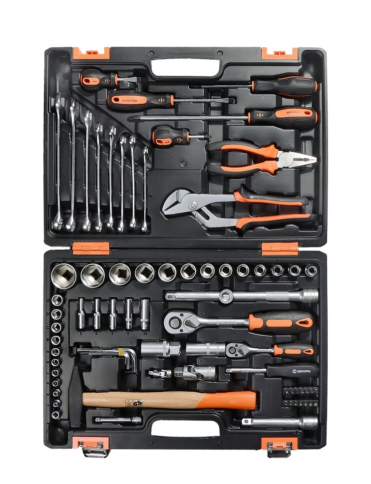 Набор инструментов, 1/2" , 1/4" , CrV, в кейсе 76 предм Вихрь