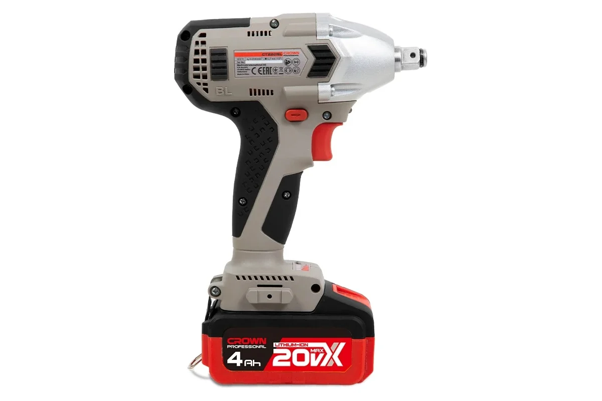 Аккумуляторный ударный б/щ гайковерт CROWN CT22015HX-4 TB