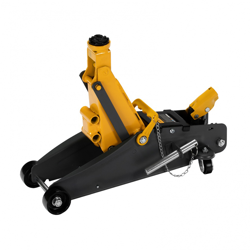 Домкрат гидравлический подкатной с фиксатором, 2,8 т, 135-385 мм, в кейсе// Denzel