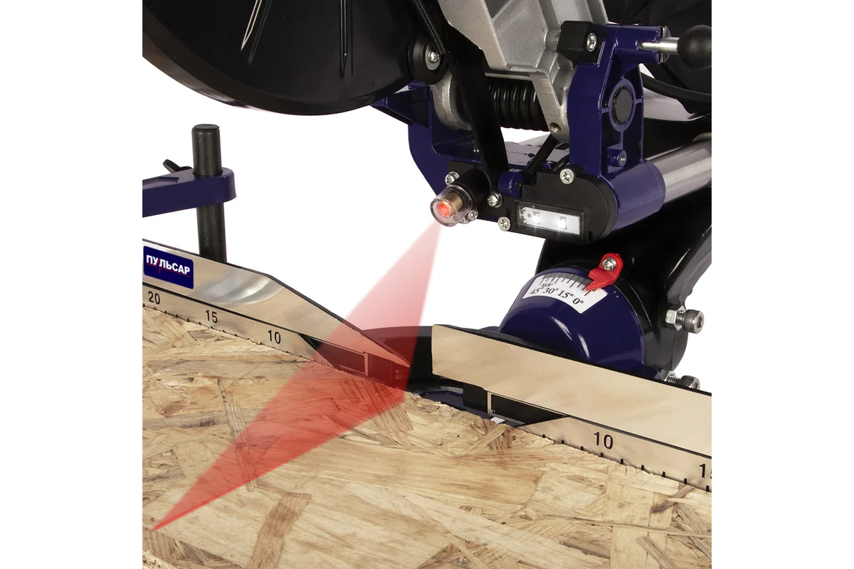 Пила торцовочная ПУЛЬСАР ПТН 255-2300С-2 (2300Вт, 255х30мм, рез 90х340мм,3200/4500об/мин 16,5 кг)