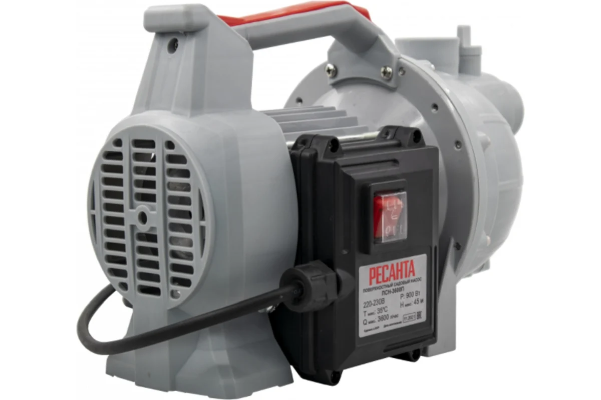 Поверхностный насос Ресанта ПСН-3600П 900Вт,в/п45м, 60л/мин,г/в 9м, 1"