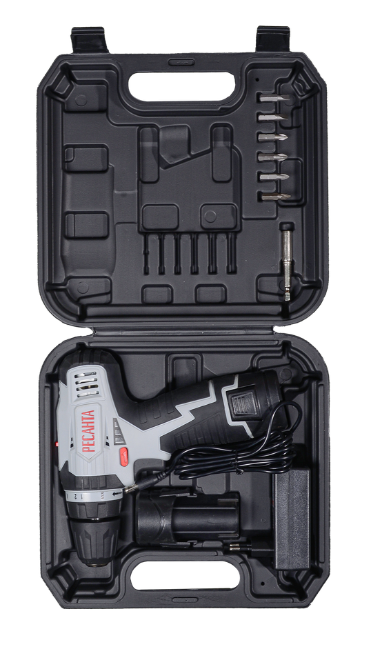 Дрель-шуруповерт аккумуляторная ДА-12-2ЛК Ресанта