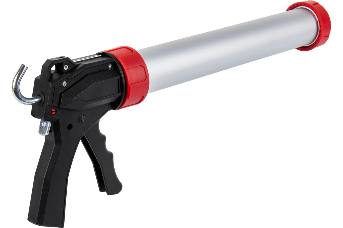 ELITECH Пистолет для герметика закрытый 600мл.Алюм. туба.Инженерный пластик Усилие 135кг.710402 