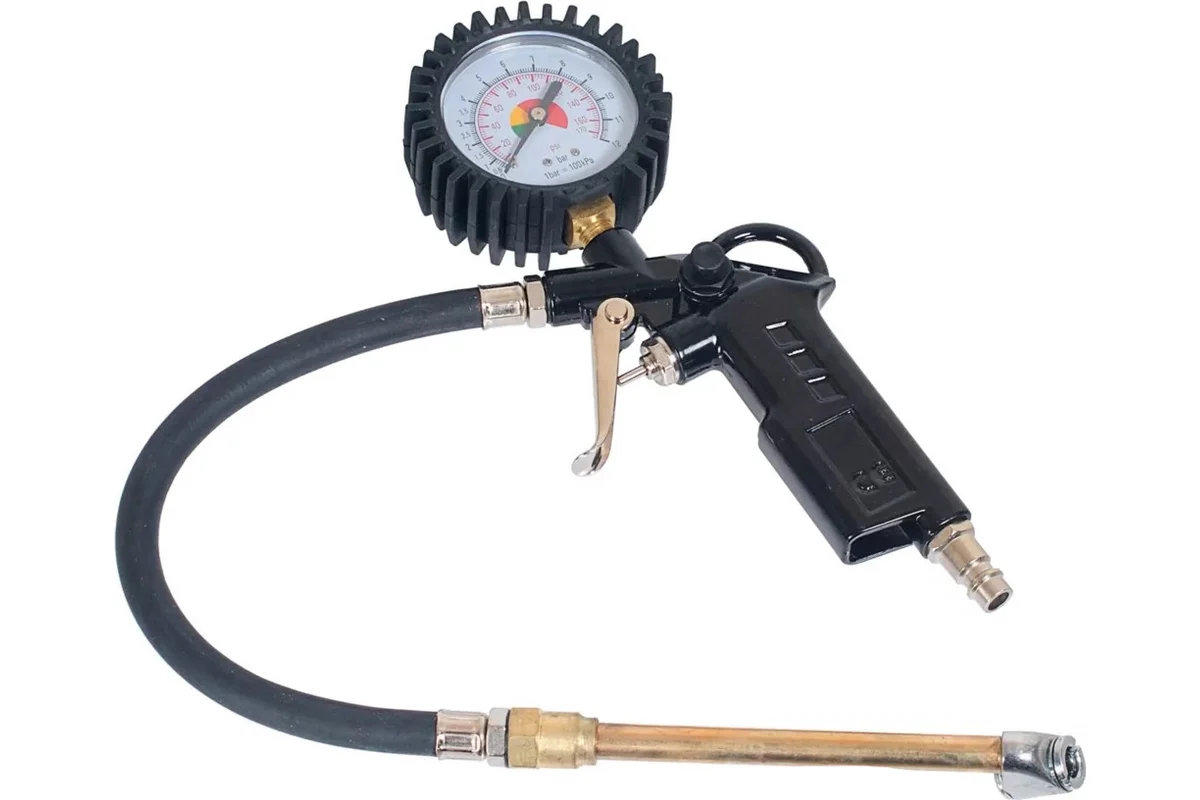 Пистолет для накачки шин (грузовой) с манометром 10 атм. //АВТОДЕЛО