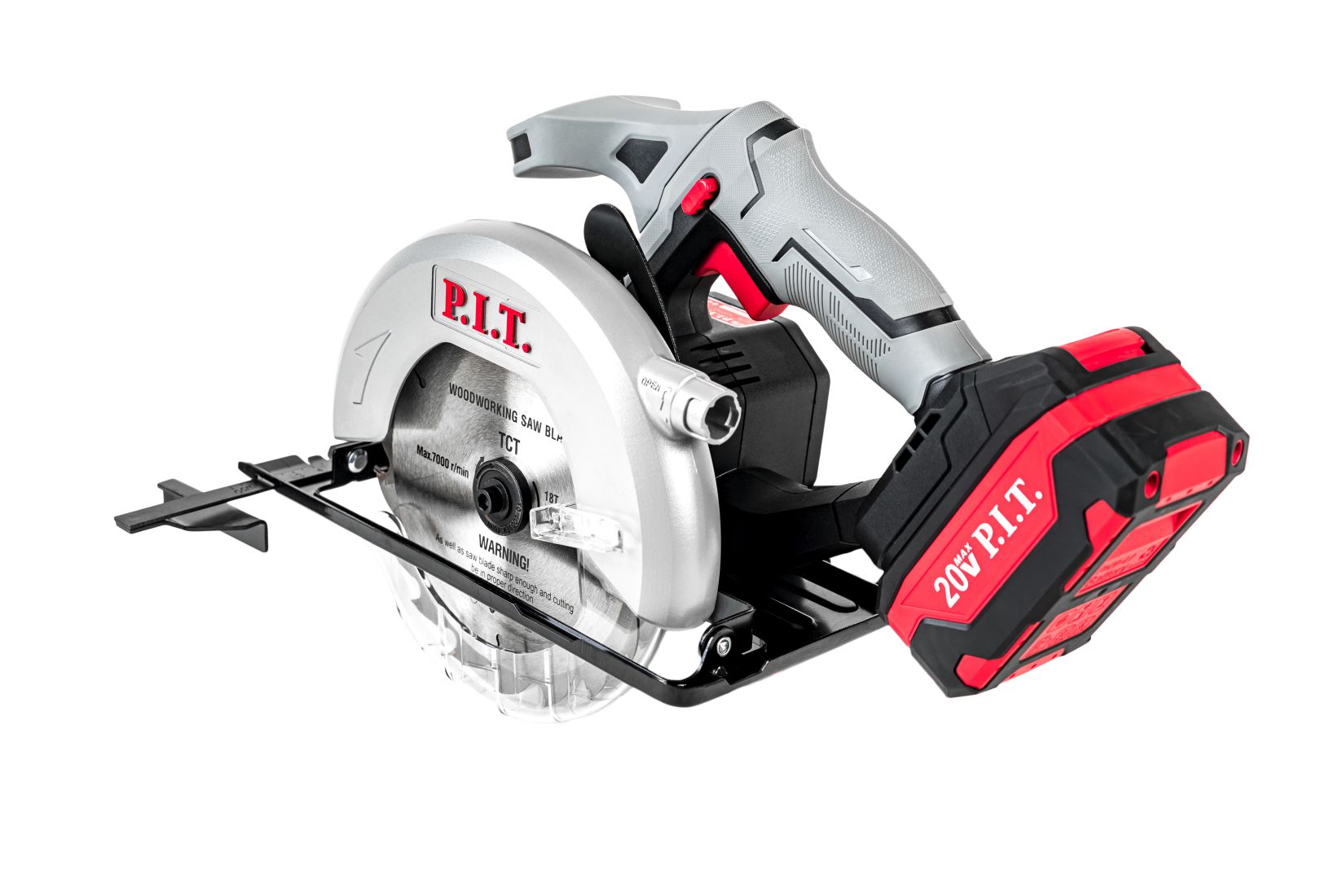 Пила циркулярная аккум. P.I.T. PKS20H-165A/1 (20В, диск 165мм, пропил 52мм, 4300об/мин, 1акб4Ач, ЗУ)