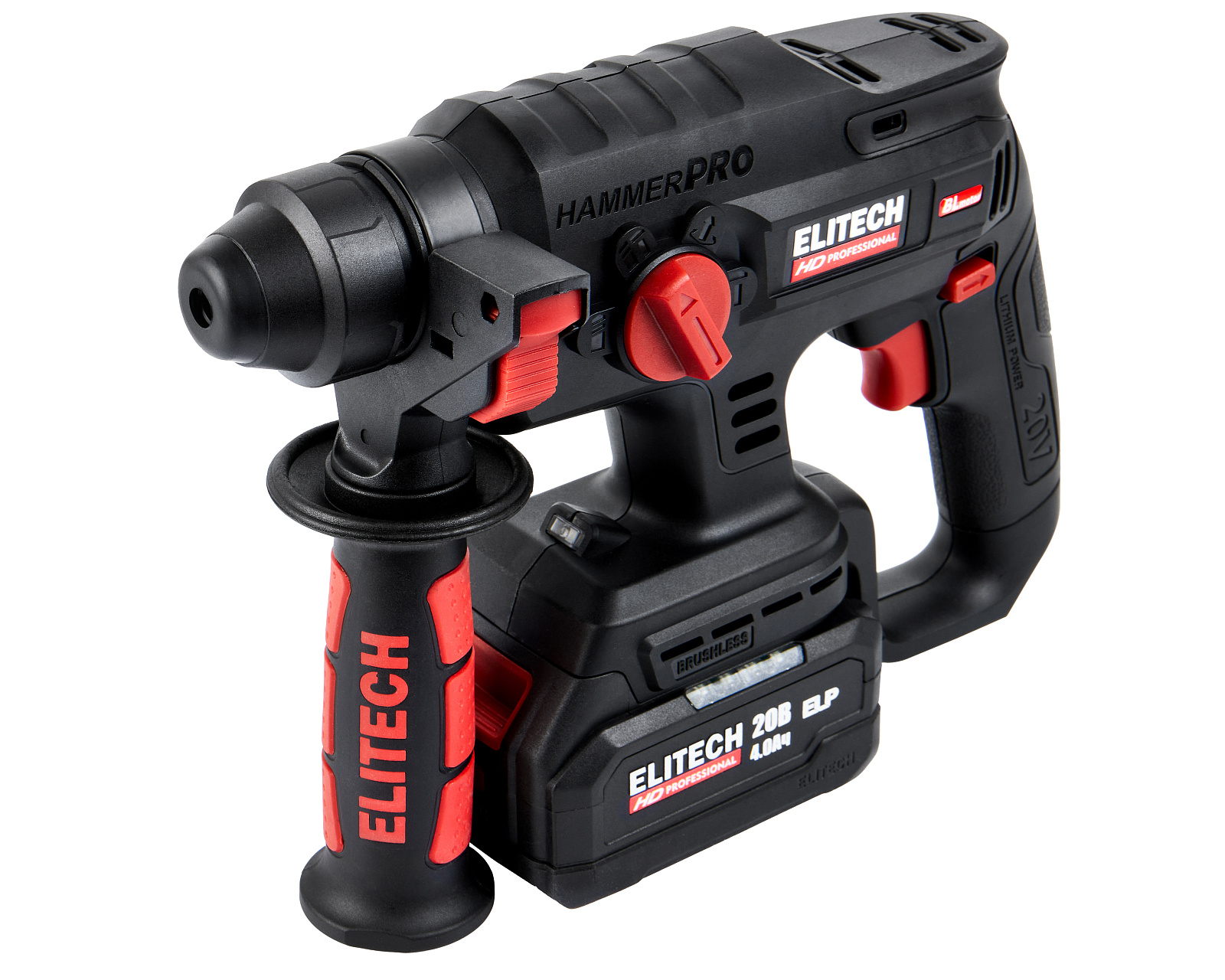 ELITECH CRH 2022SL (E2205.030.01) Перфоратор ак.б\щет,SDS+,20В,1х4.0Ач,ELP,3реж,2.2Дж,22мм,0-4500у\м