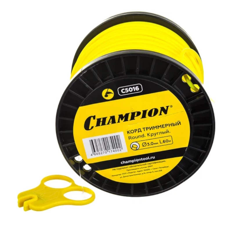 Корд трим.CHAMPION  Round 3.0мм* 60м (круглый)