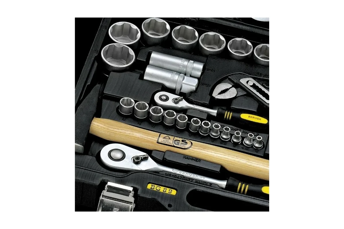 Набор инструмента 1/2"-1/4", 89 пр. универсальный //BERGER
