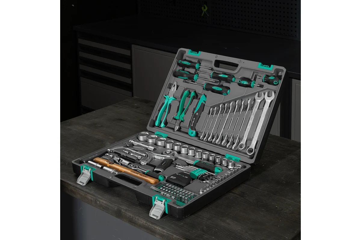 Набор инструмента 1/2", 1/4",  98 пр., пластиковый кейс// STELS