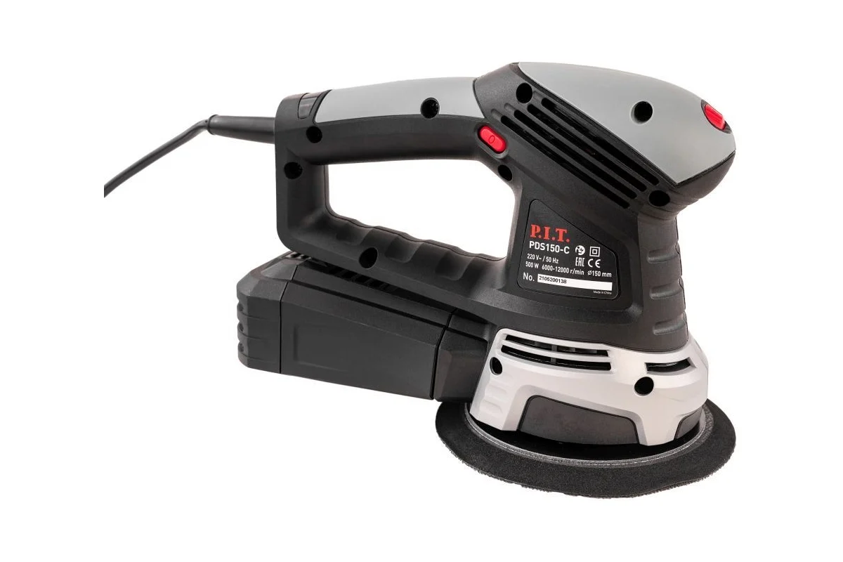Шлифмашина орбитальная электрич. P.I.T. PDS150-C (500Вт, 150мм, 6000-12000об/мин, доп. рукоятка)