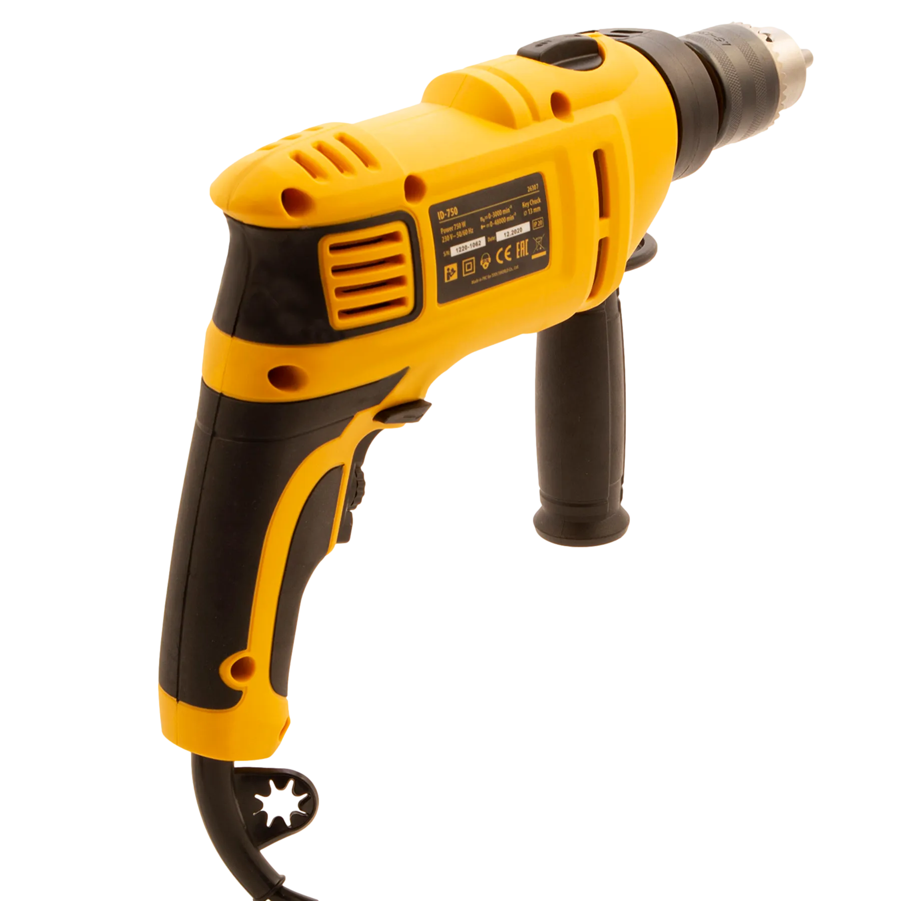 Дрель ударная ID-750, 750 Вт, 0-3000 об/мин, 48000 уд/мин// Denzel