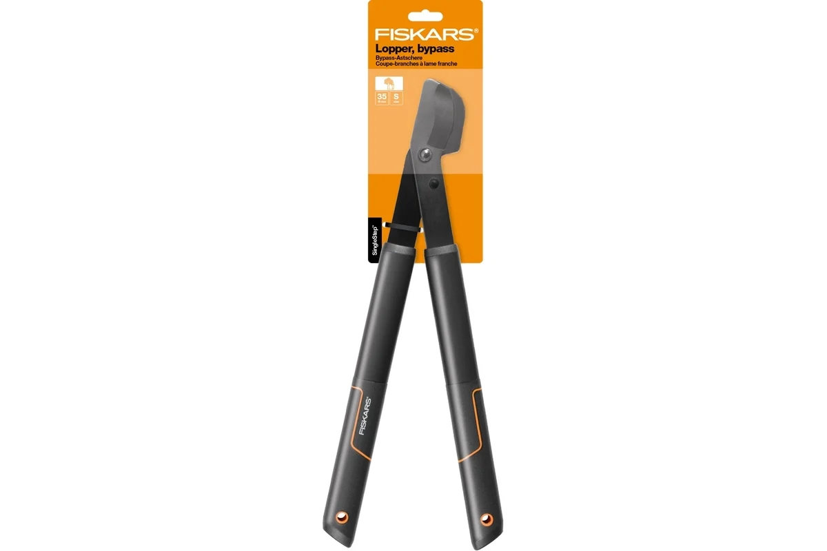 Сучкорез плоскостной L28 FISKARS SingleStep c загнутыми лезвиями малый (112160)