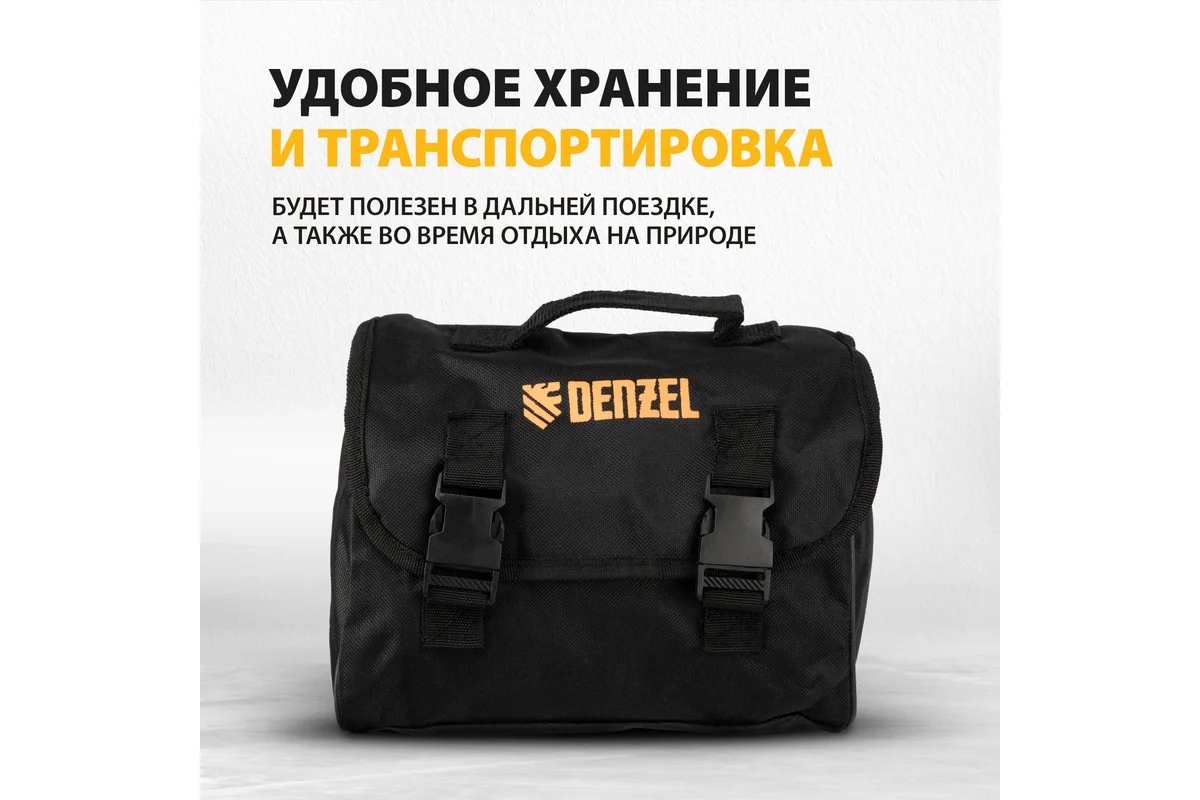 Компрессор автомобильный AC-37, 12 В, 7 атм., 37 л/мин, автомоб. предохранитель// Denzel