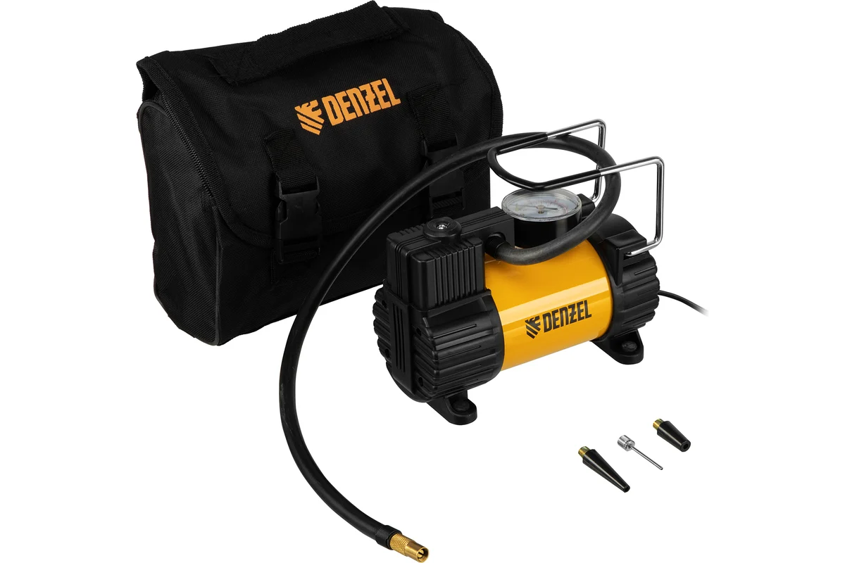 Компрессор автомобильный AC-37, 12 В, 7 атм., 37 л/мин, автомоб. предохранитель// Denzel