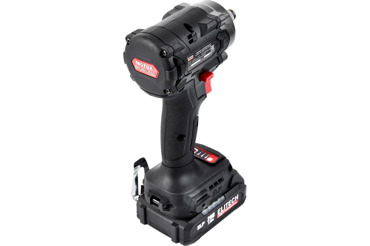 ELITECH CW 2004SL (E2201.056.01)Гайковерт ак(уд) б/щет,20В,2х2.0Ач,ELP,0-2400уд/мин,450Нм,кв 1/2"