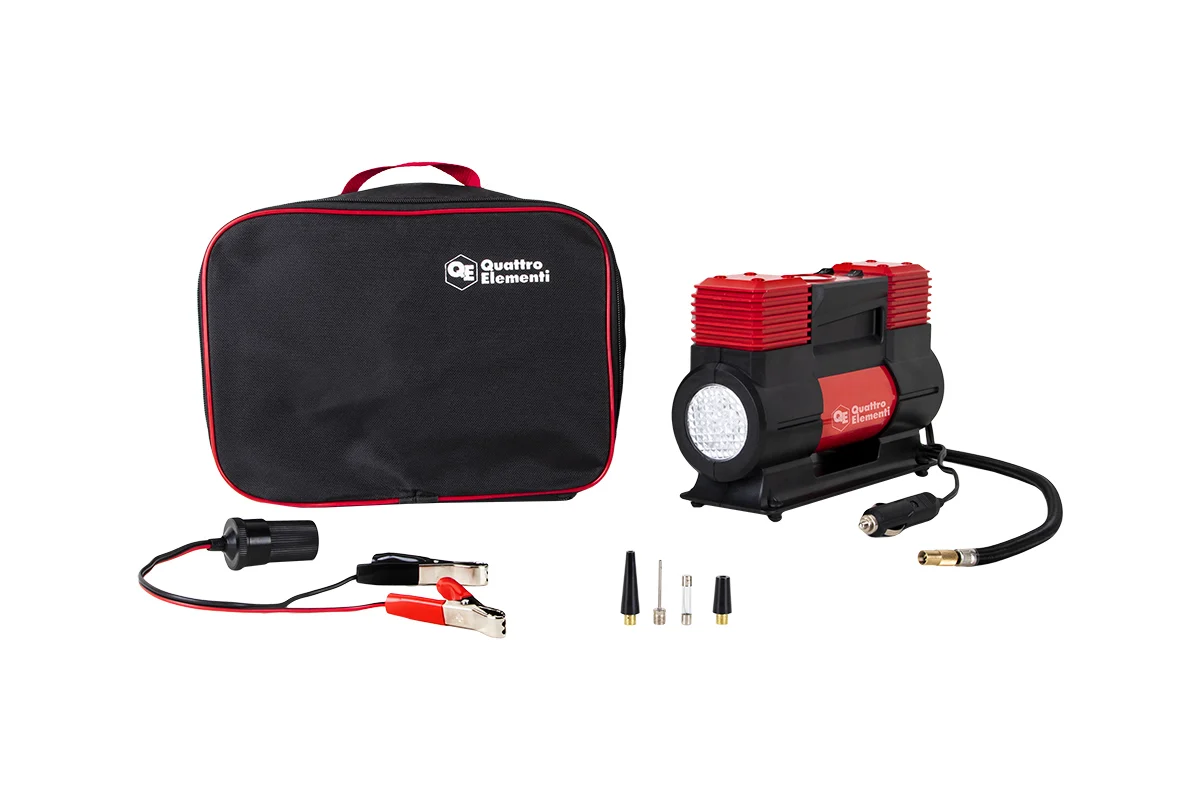 Компрессор автомобильный Smart 65 (12 Вольт,65л/мин,200Вт фонарь,сумка) //QUATTRO ELEMENTI