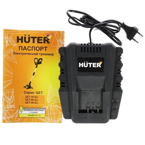 Акк. триммер HUTER GET-36-4Li, 1 акк. 36 В 4,0Ач, прям. штанга,  леска 1,6мм.