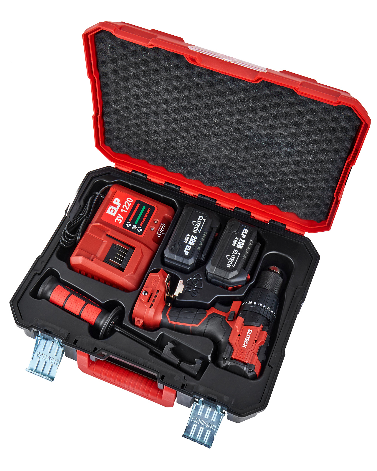 ELITECH ДА 21УБЛ2 Дрель аккумуляторная ударная 20В, 2х2.0Ач, ELP, БЗП-13мм, 0-500/2100об/мин, 120Нм,