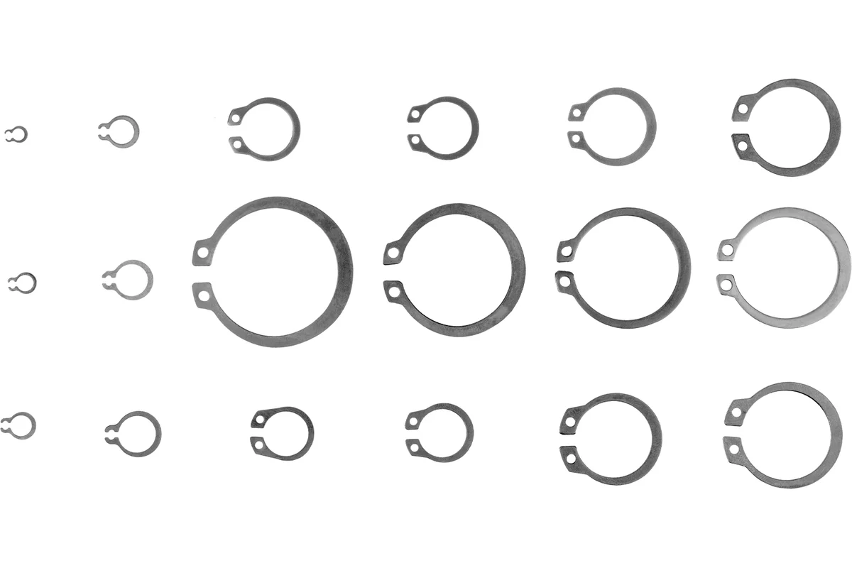 Набор стопорных колец, D 3 - 32 мм, 300 предм.// Сибртех