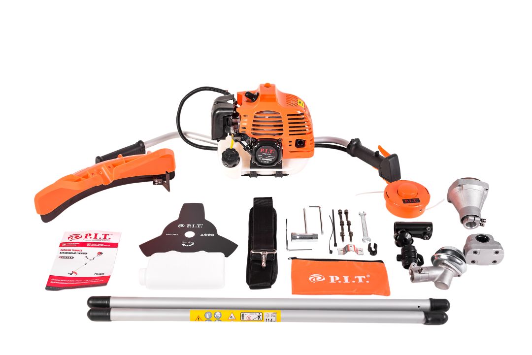 Триммер бензиновый P.I.T. P75103A Стандарт (2,8л.с, 56см³, 2-т, 8500об/мин, 1.2л, Ø440мм,леска,диск)