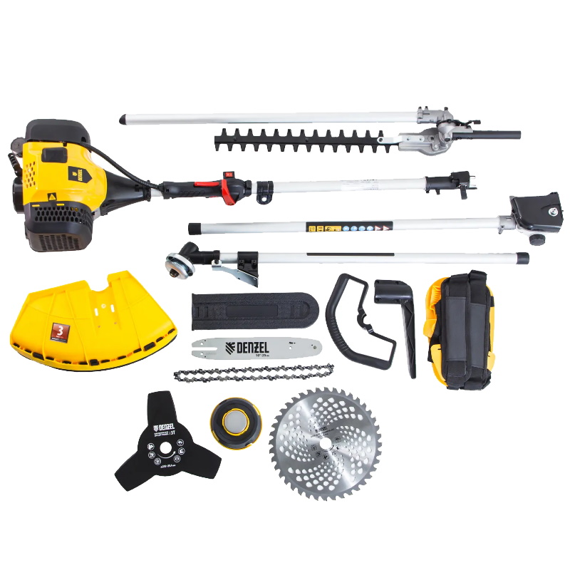 Триммер бензиновый мультифункциональный DGT-52S-MAX, 52 см3, разъёмная штанга// Denzel