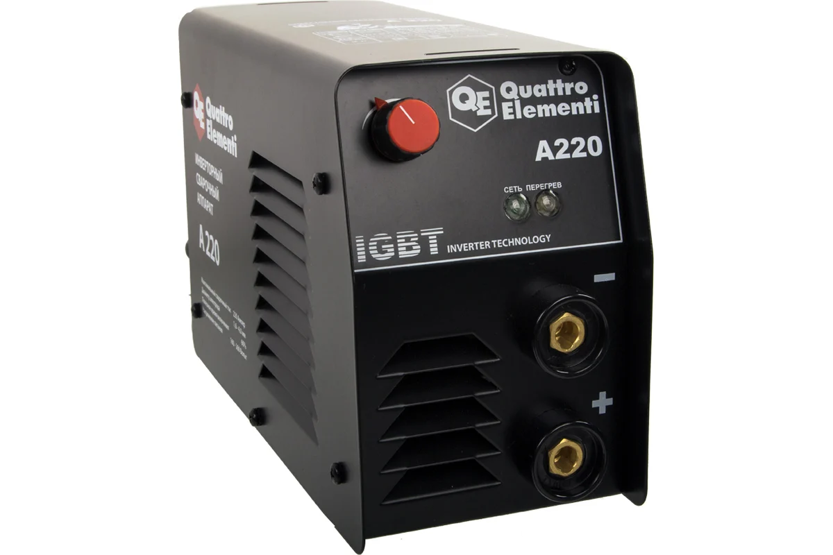 Аппарат электродной сварки, инвертор QUATTRO ELEMENTI A 220 (220 А, ПВ 60%, до 4.0 мм, 5.4 кг, 160-2